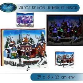 Village de noel lumineux dans un livre