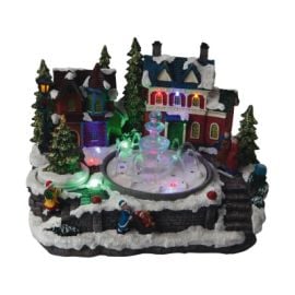 Village de noel musical Fontaine 11 LED 
