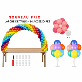 Arche à ballons sur table avec accessoires 