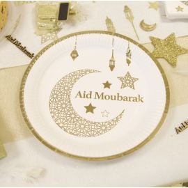 Assiette en carton 23cm Aid Moubarak x 6 pièces