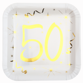 assiette jetable anniversaire 50 ans pas cher