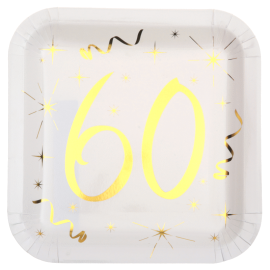 assiette jetable anniversaire 60 ans pas cher