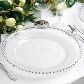 Assiette plastique perle Argent 
