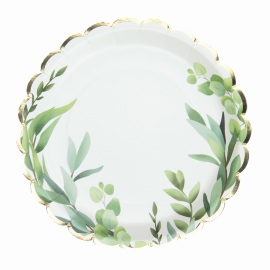 assiettes carton nature eucalyptus pas cher