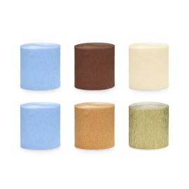 Assortiment de 6 papiers crépon Bleu et Brun