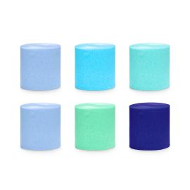 Assortiment de 6 papiers crépon Bleu et Vert