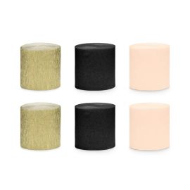 Assortiment de 6 papiers crépon Noir et Or