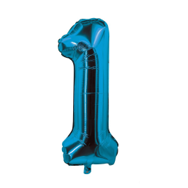ballon chiffre 1 bleu 30cm