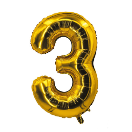 ballon chiffre 3 or 85cm