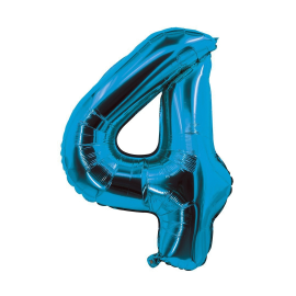 ballon chiffre 4 bleu 85cm