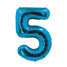 ballon chiffre 5 bleu 30cm