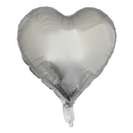 ballon gonflable aluminium coeur argent 35cm