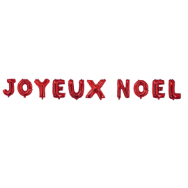 ballon gonflable aluminium joyeux noël rouge 30cm