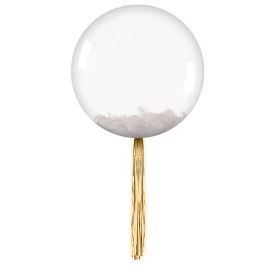 Ballon Bublle Transparent avec tassel Or 40cm