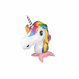 ballon gonflable mylar géant tête de licorne face 140cm