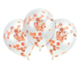 Ballon gonflable explosif avec confettis Rose gold 28cm x 3 pièces