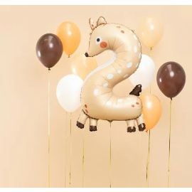 Ballon Gonflable Mylar Géant Chiffre 2 Chevreuil