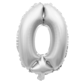 ballon mylar chiffre 0 1m argent