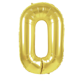 ballon mylar géant chiffre 0 or 86cm