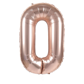 ballon mylar chiffre 0 rose gold 36cm