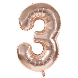 ballon mylar chiffre 3 rose gold 36cm