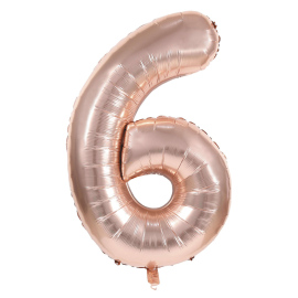 ballon mylar chiffre 6 rose gold 36cm