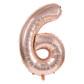 ballon mylar géant chiffre 6 rose gold 86cm