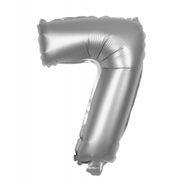 ballon mylar chiffre 7 argent 1m