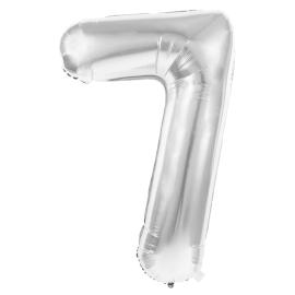 ballon mylar chiffre 7 argent 36cm