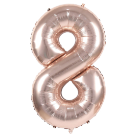 ballon mylar chiffre 8 rose gold 36cm