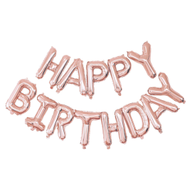 ballon mylar happy birthday rose gold