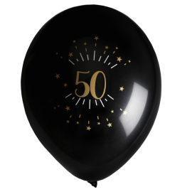 8 ballons anniversaire 18 ans or et noir pas cher