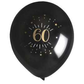 8 ballons anniversaire 18 ans or et noir pas cher