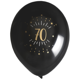 8 ballons anniversaire 18 ans or et noir pas cher