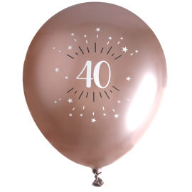 6 Ballons Anniversaire 40 ans Rose Gold 