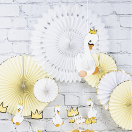 bébé cygne alvéolé blanc 25cm ambiance