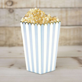 boites à pop-corn bleu pastel et or x8pcs