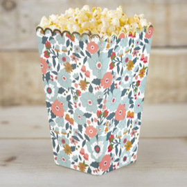 boites à pop-corn fleurs et or x8pcs 