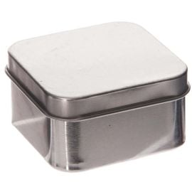 Boite a dragée carrée métallique Argent uni