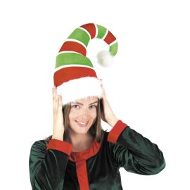 Bonnet de Noël peluche Luxe, taille adulte, dimensions 45 cm, fabriqué en 100% polyester. Parfait pour compléter vos déguisements de Noël ou pour apporter une touche festive à vos tenues. Disponible sur Badaboum.fr.