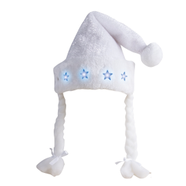 bonnet mère noël blanc argenté lumineux enfant