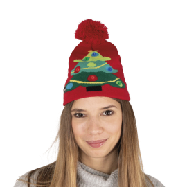 bonnet sapin lumineux adulte