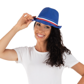 borsalino ruban bleu blanc rouge couleur aléatoire femme