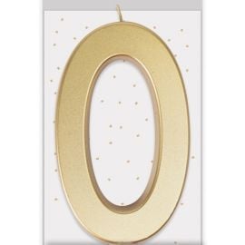 Bougie anniversaire géante or chiffre 0 pour décoration de gâteau pas cher
