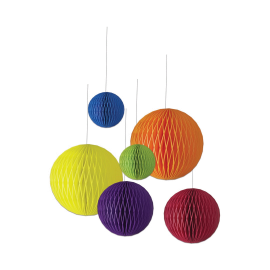 boule alvéolée multicolore x6pcs