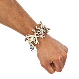 Bracelet pas cher avec têtes de mort et os