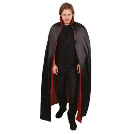 Cape satinée réversible - noir - 140 cm
