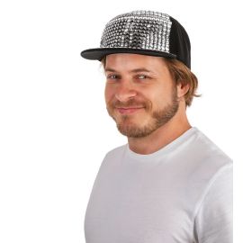 Casquette bling-bling profil - argent