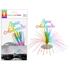 Centre de table anniversaire multicolore , décoration fetes pas cher et livraison 24h rapide chez Badaboum