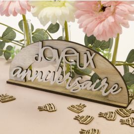 Centre de Table Joyeux anniversaire avec 3 tubes en verre - decoration fetes pas cher - Badaboum.fr